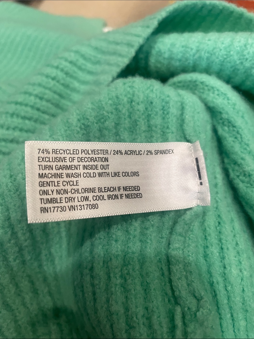 a new day Mint Green Crewneck Sweater with Cherry Embroidery - Picture 4 of 4